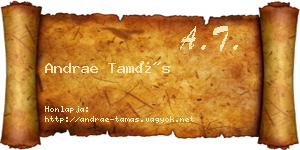 Andrae Tamás névjegykártya