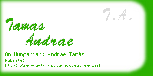 tamas andrae business card